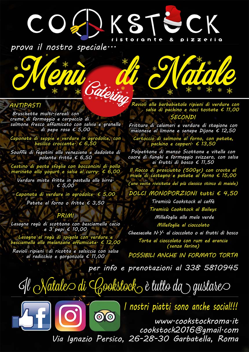 Menu Di Natale A Roma.Menu Di Natale Cookstock Roma